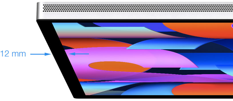 Epaisseurs des bords de l'écran Apple Studio Display