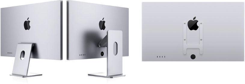 Écran Apple Studio Display et ses pieds inclinables ou fixation murale VESA 100