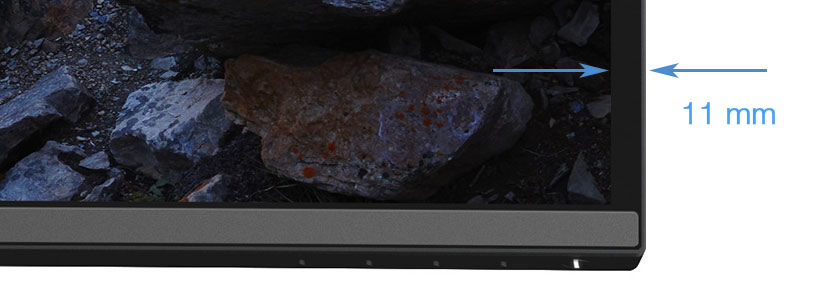 Épaisseurs des bords de l'écran Dell U4320Q