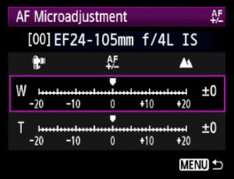 Micro-ajustement de l'autofocus pour les zooms Canon