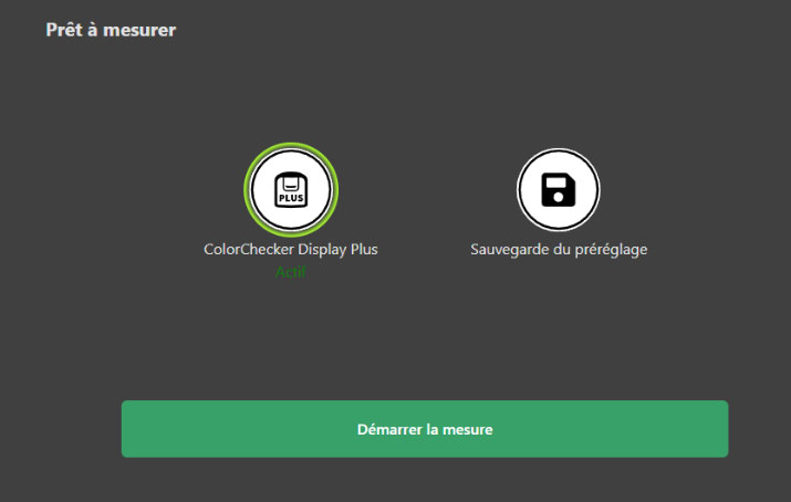 Démarrer la mesure dans Calibrite Profiler