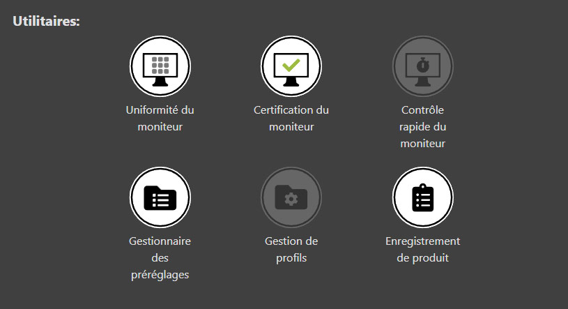 Les différents utilitaires de Calibrite Profiler