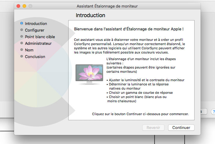 Recommandations du programme de calibration des écrans sans sonde d'Apple.