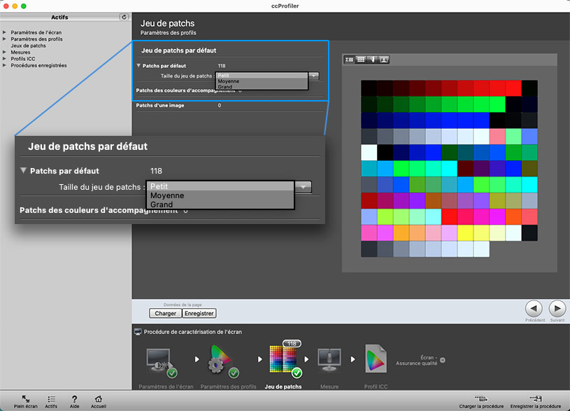Choisir le nombres de patchs dans ccProfiler de Calibrite Choisir le nombres de patchs dans ccProfiler de Calibrite