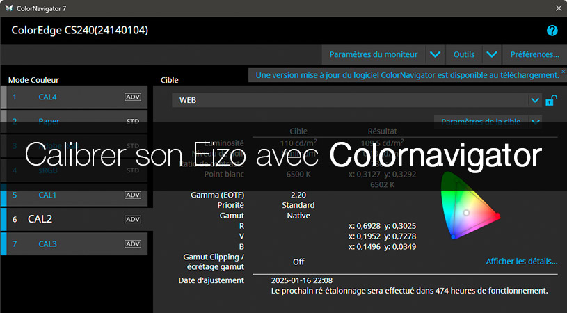 Calibrer son écran Eizo ColorEdge avec ColorNavigator