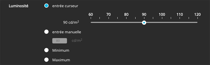 Choisir la luminance de la cible dans ColorNavigator