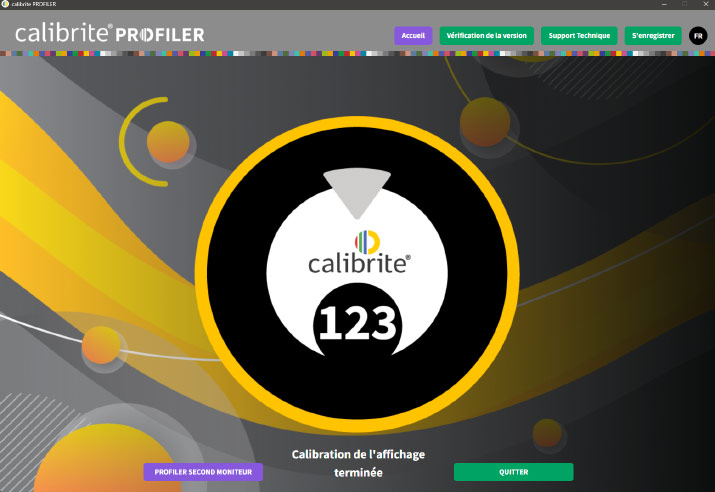 Interface de Calibrite Profiler avec la sonde Display 123