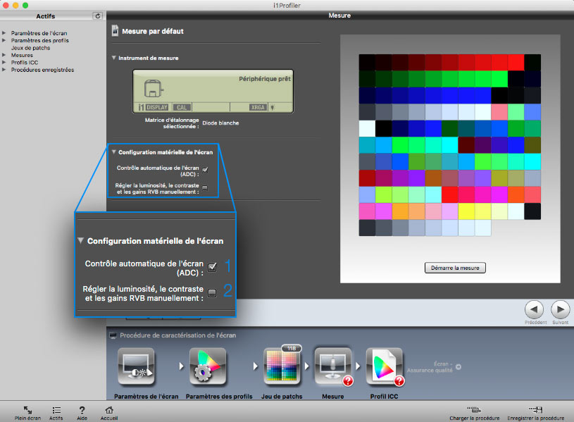 Choisir la fonction ADC dans i1Profiler