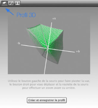 Profil ICC en 3D dans i1Profiler