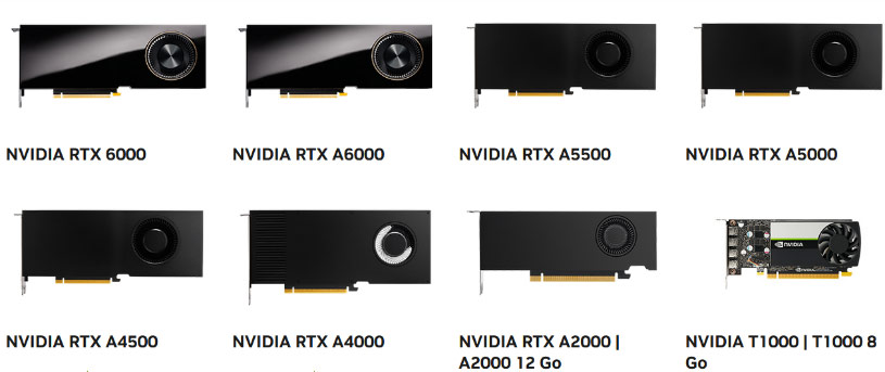 Cartes graphiques Quadro NVidia 2023