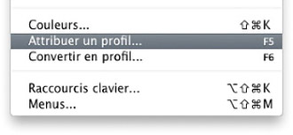 Menu - Attribuer un profil - de Photohop