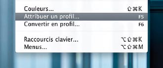 Menu - Attribuer un profil - de Photoshop