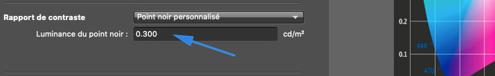 Choisir le niveau des noirs pendant le calibrage d'un écran