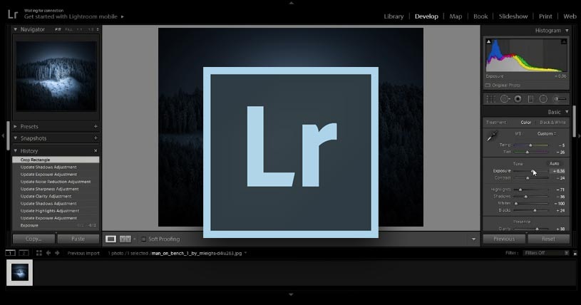 Interface de Lightroom