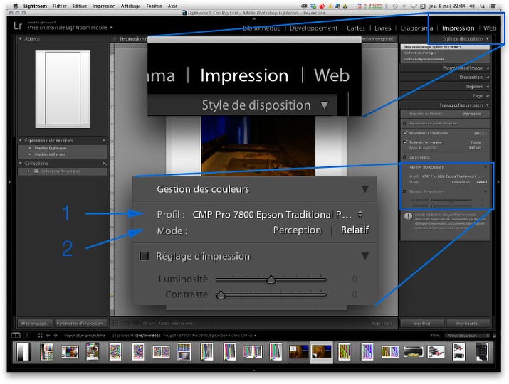 Gestion des couleurs à l'impression dans Lightroom