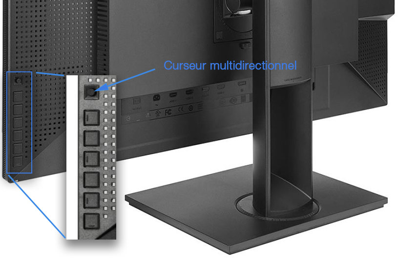 Boutons et curseur de menu de l'Asus PA329C