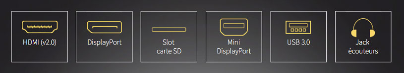 Connectiques de l'ASUS PA329C ou PA329Q