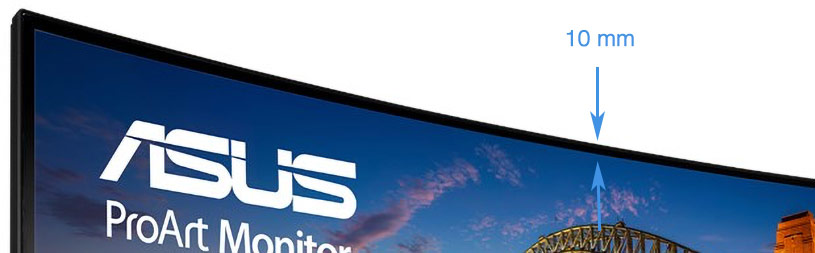 Épaisseur des bords de l'Asus PA34V