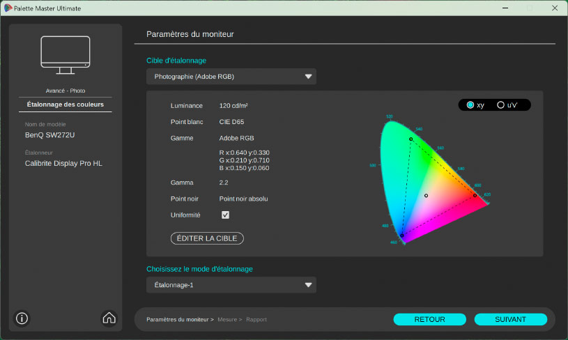 Calibrage BenQ SW272U avec Palette Master Ultimate