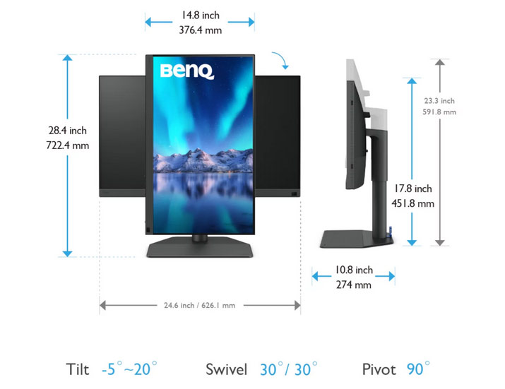 L'ergonomie du BenQ SW272U