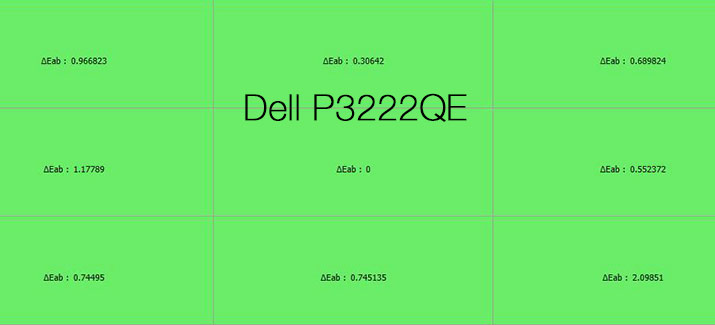 Uniformité en température de couleur après calibrage du DELL P3222QE