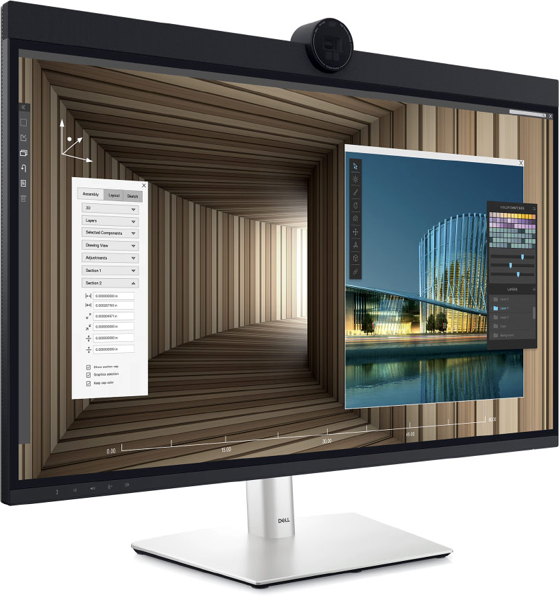 Écran Dell U3224KB et sa webcam de 4K