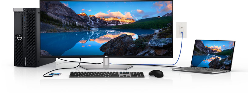 Dell U3821DW dans environnement de travail