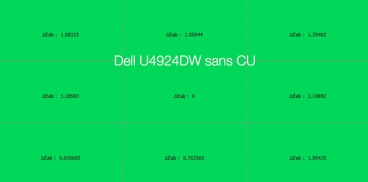 Uniformité en température de couleur après calibrage du DELL U4919DW