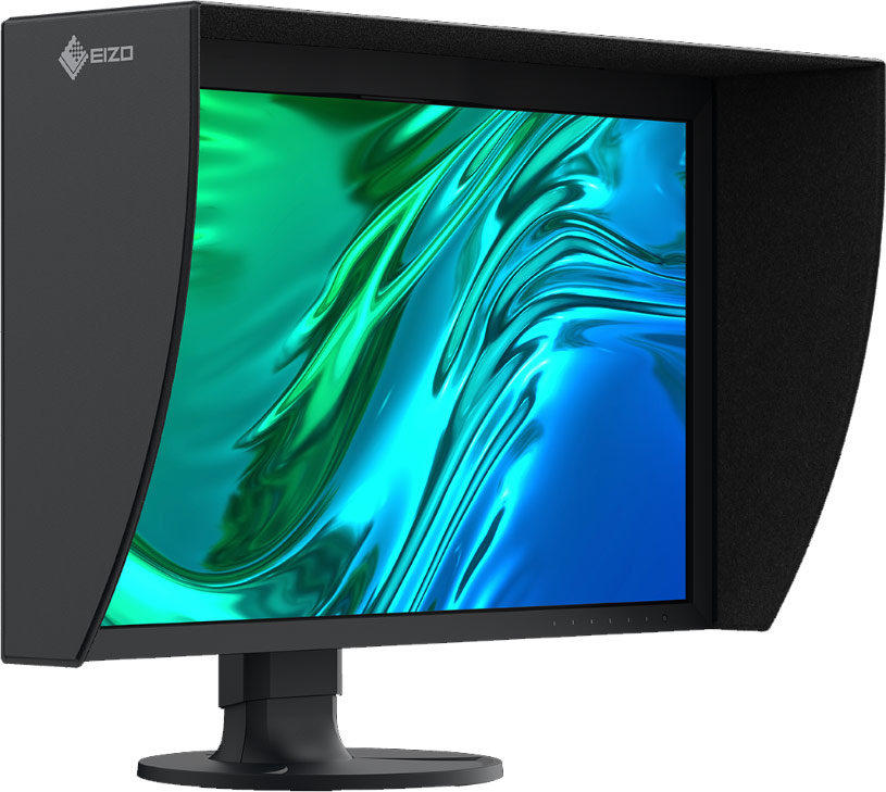 Écran EIZO CG2700S et son colorimètre + sa casquette ou visière