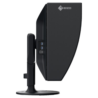 Écran EIZO CG2700X de profil et sa connectique USB 3.0