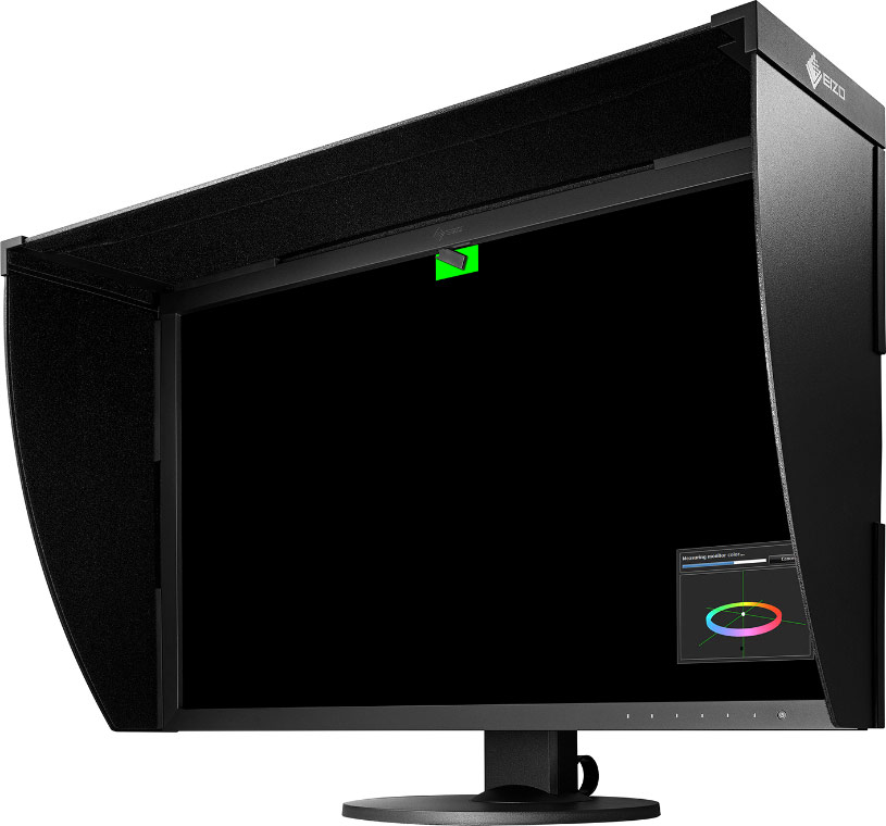 Écran EIZO CG2730 et son colorimètre + sa casquette ou visière