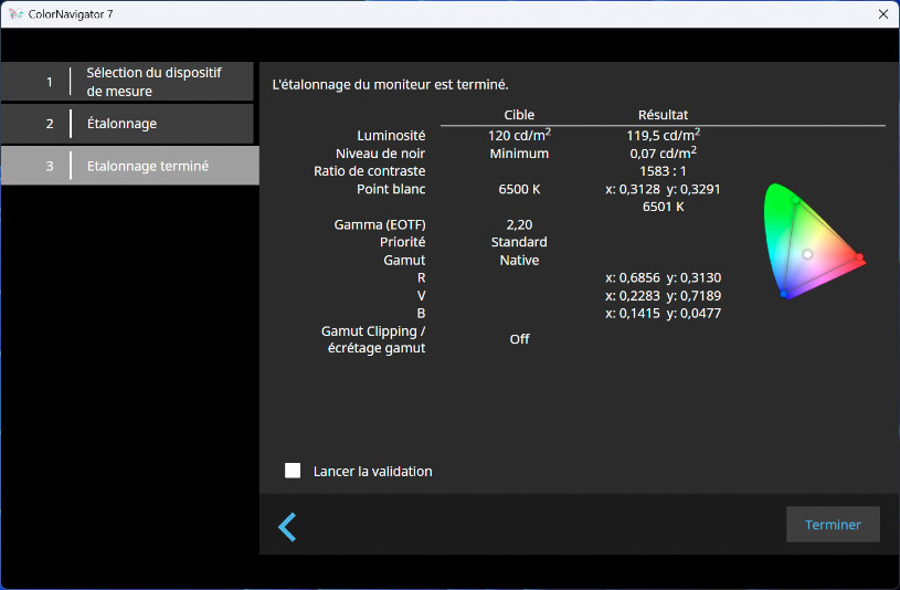 Calibrage et mesures de l'écran Eizo CG3100X avec ColorNavigator