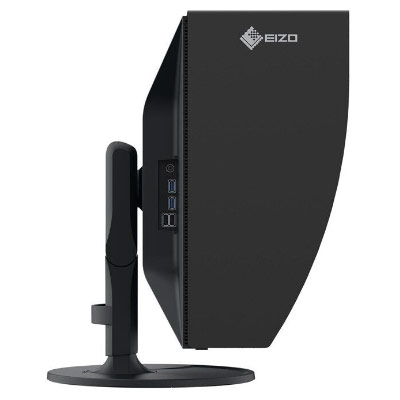 Écran EIZO CG3100X de profil et sa connectique USB 3.0 + casque