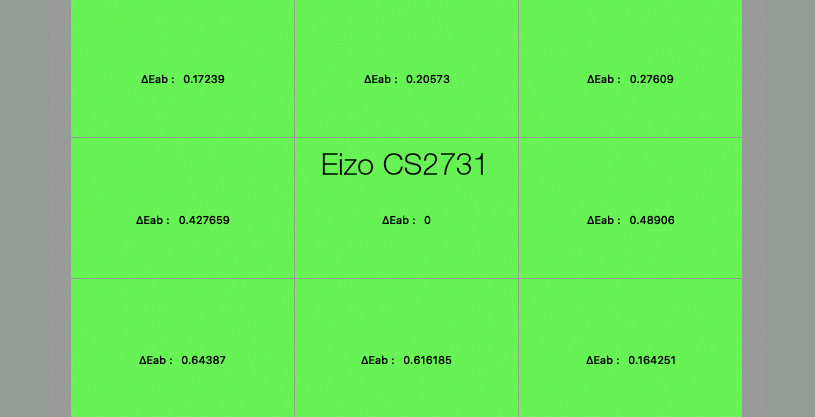 Uniformité en température de couleur de l'écran Eizo CS2731