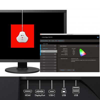 Connectiques de l'écran Eizo ColorEdge CS2740