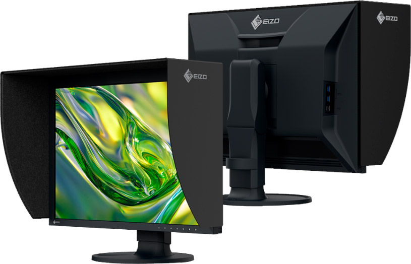 Écran EIZO CG2400S et son colorimètre + sa casquette ou visière