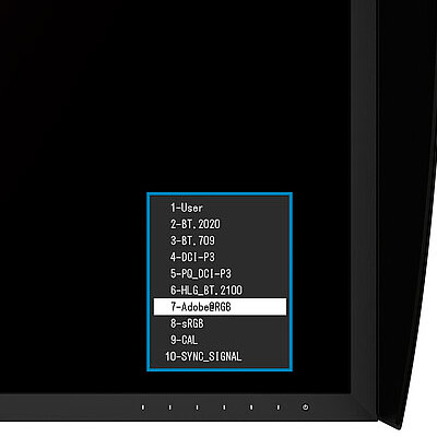 Espaces couleur disponbles sur l'écran Eizo CG2400S