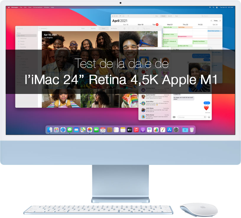 Test de la dalle de l'iMac 24 pouces 4,5K Apple à puce M1
