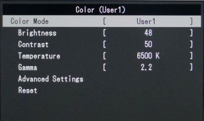 Menu Ecoview de l'écran Eizo EV2455