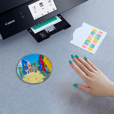 Impression CD a ou stickers pour les ongles vec Canon TS8350