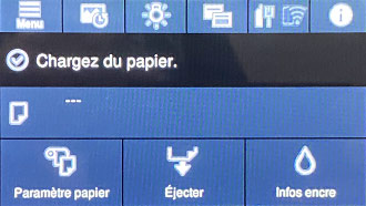 Menu accueil de l'écran tactile de l'Epson SC-P700