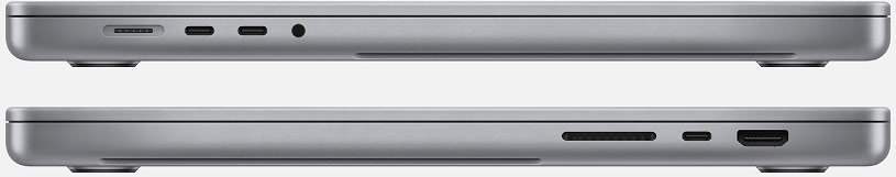 Connectique des MacBook Pro 16 pouces Apple de M1 de 2021