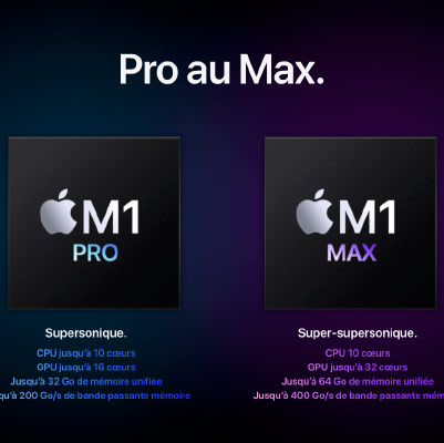 Puces M1 des MacBook Pro 16 pouces Liquid Retina XDR de 2021