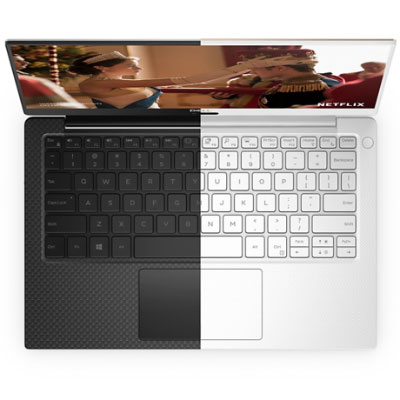 Finition noire et blanche du Dell XPS 13 pouces UHD de 2018
