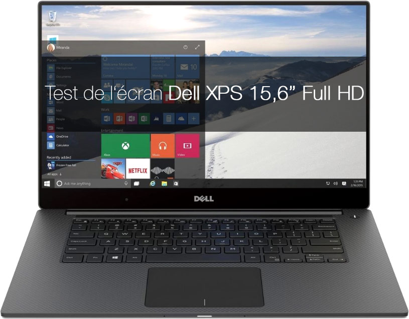 test de l'écran DELL XPS 13 pouces Full HD de 2018