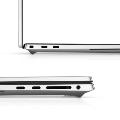 Connectique thunderbolt 3.0 et USB 3.0 du Dell XPS 17 pouces UHD 9700