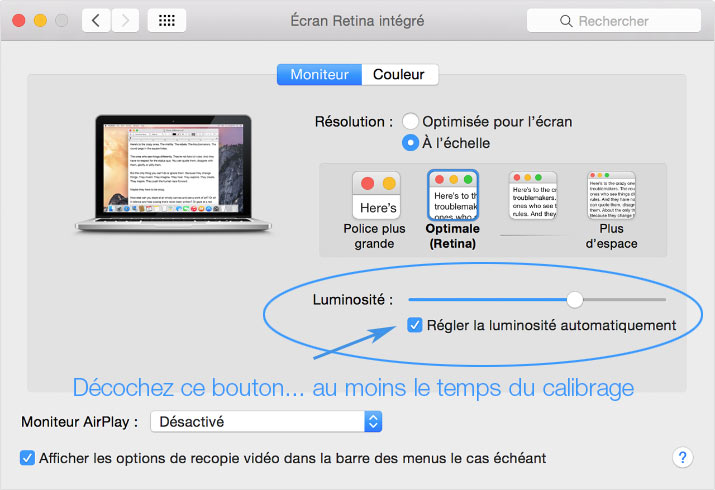 Préférences moniteurs des MacBook Pro 13 pouces Apple de 2017 ou 2019 Préférences moniteurs des MacBook Pro 13 pouces Apple de 2017 ou 2019
